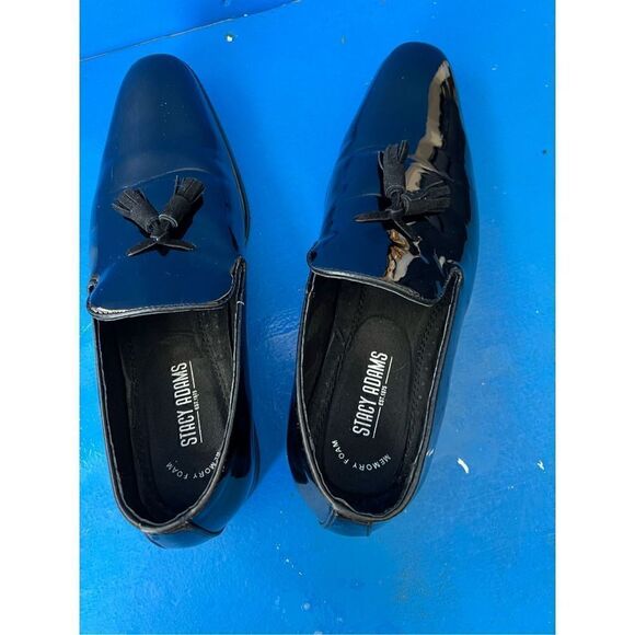 Stacy Adams Phoenix Tassel Slip On Tuxido Shoes Black Patent Leather 21011-004 s - Picture 7 of 7